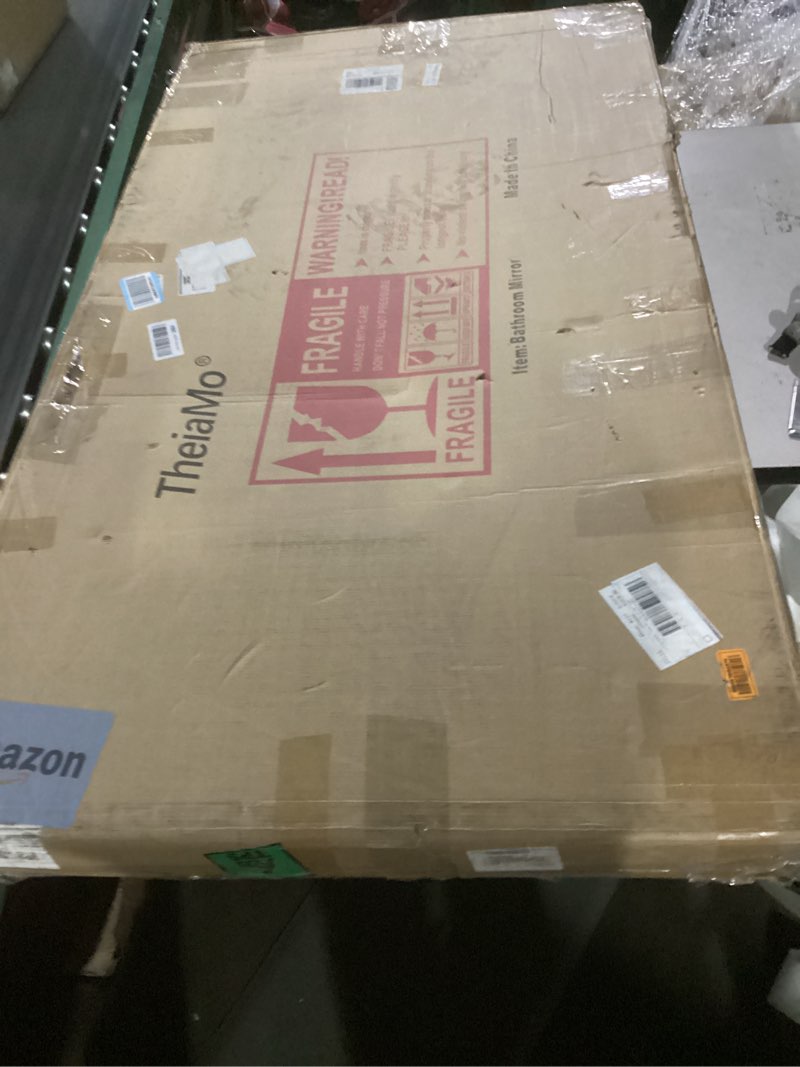 Condition photo showing New/Like New for arched led bathroom mirror, 55"x28" arch framless backlit mirror with lights anti-fog dimmable smart frameless 3-color lighted vanity mirror memory waterproof, ul listed, vertical up vertical 55"l x 28"w