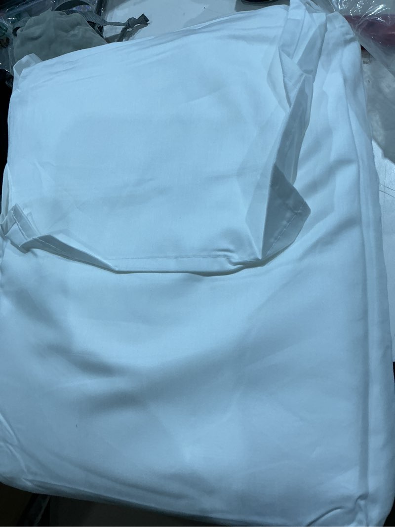 Condition photo showing Good Condition for 100% egyptian cotton sheets king size - naturally cooling & breathable 4 piece silky sateen weave king size sheets set, ultra-soft & durable hotel luxury sheets with 15" snug fit deep pockets - white king 01: white