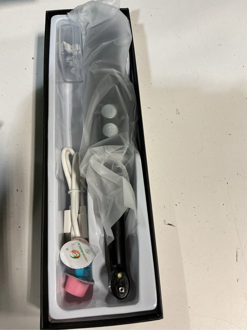 Condition photo showing Good Condition for tooth polisher, rechargeable tooth whitening kit for teeth cleaning and whitening, with 3 tooth polish paste and 5 brush heads, led light, easy to use at-home personal dental care kit (black)