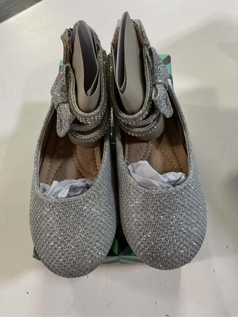 Condition photo showing Good Condition for trary girls dress shoes rhinestone ankle straps mary jane shoes ballet flats cute bow flower girls shoes girls ballerina flats wedding party school shoes for toddler little kid big kid