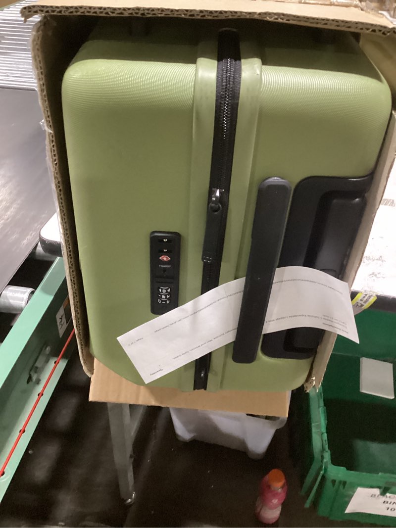 Condition photo showing As Is for Travelpro Maxlite 5 Softside Expandable Carry-On Luggage with Spinner Wheels, Lightweight, 21-Inch — Slate Green Carry-on 21-Inch Slate Green