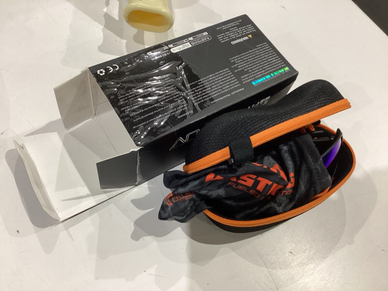 Condition photo showing Good Condition for kastking huzzah polarized sport sunglasses for men and women, ideal for driving fishing cycling and running,uv protection frame: matte blackout /lens: smoke - cobalt mirror