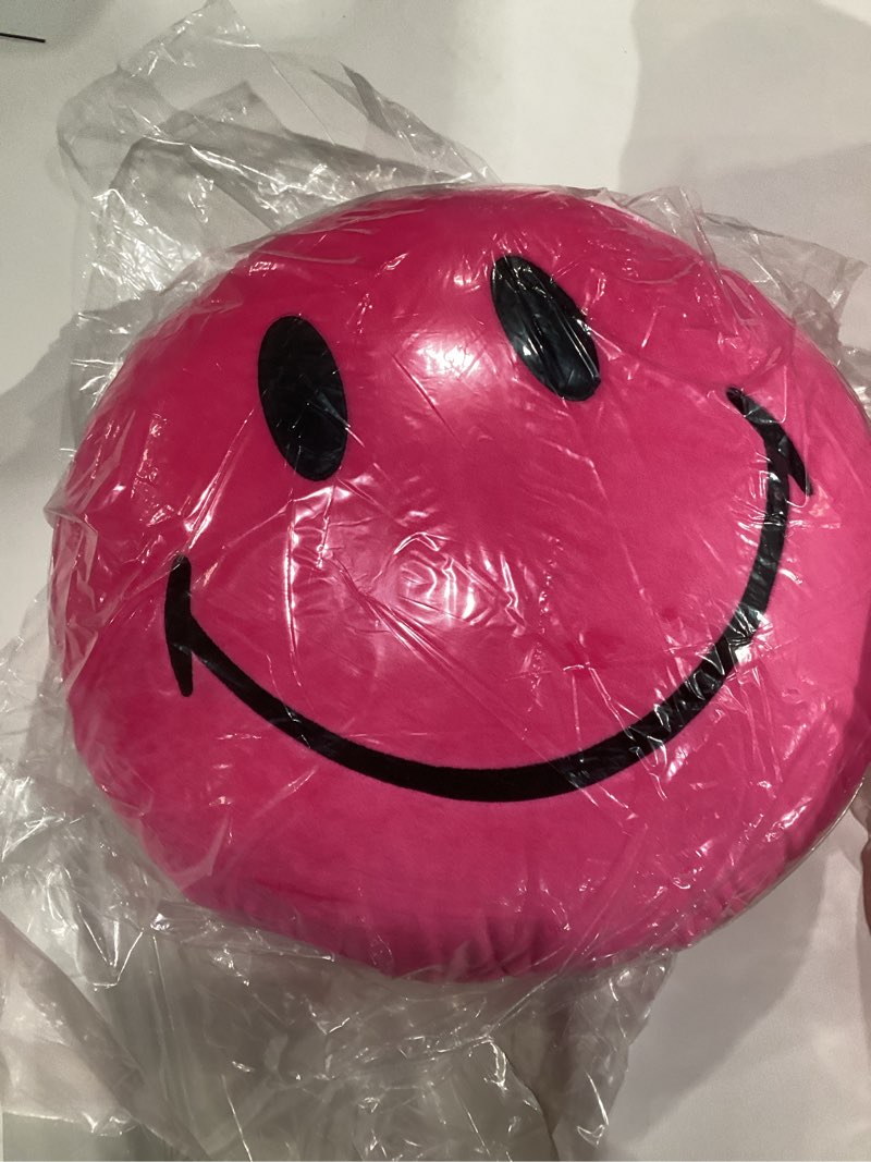Condition photo showing New/Like New for Smiley Face Pillow - Cute Plush for Fun Bedroom Decor - 16" X 16" Soft Cotton Cool Kids' Throw Pillows with Inserts Included - Birthday Gift - Room Decor Aesthetic for Bedroom. (Pink)