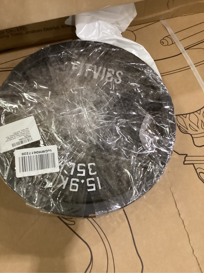 Condition photo showing New/Like New for Fitvids Olympic 2-Inch Cast Iron Plate Weight Plate for Strength Training and Weightlifting, Two Hole Style, 35LB Pair