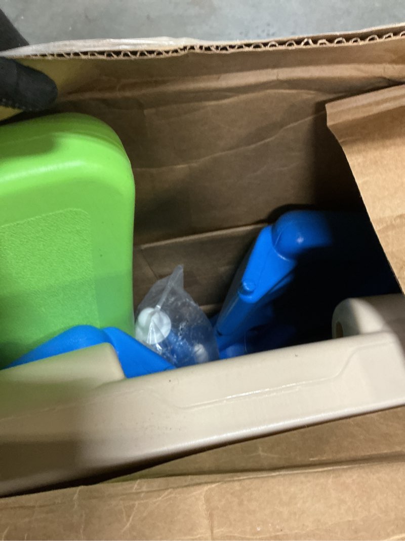 Condition photo showing As Is for Little Tikes Easy Store Picnic Table with Umbrella, Multi Color, 42.00''L x 38.00''W x 19.75''H Blue/Green 42.00''L x 38.00''W x 19.75''H