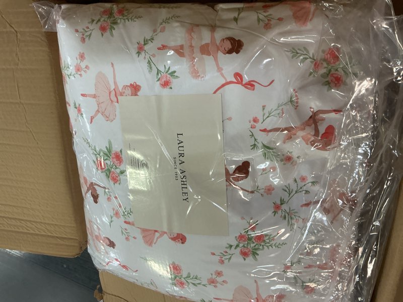 Condition photo showing Good Condition for Laura Ashley - Kids Comforter Set, 100% Super Soft Toddler Bedding with Matching Shams & Bonus Decorative Pillow, Ideal Girl Room Essentials (Ballerina Divas Pink, Full/Queen) Full/Queen Ballerina Divas Pink