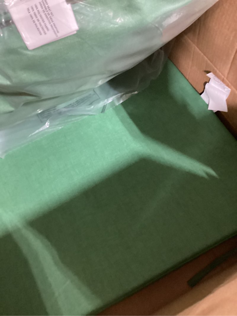 Condition photo showing Good Condition for arden outdoor foam deep seat cushion set, 22 in x 24 in, weather-proof, rain-proof, fade resistant patio cushion, bottom and back cushion for chair, sofa, and couch bright moss green leala certi-pur foam bright moss green leala 1 pack