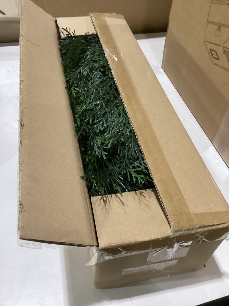 Condition photo showing New/Like New for 2.5ft artificial cedar topiary trees with ground spike, uv resistant topiary trees artificial outdoor plants, artificial plants outdoor for indoor, front porch, garden, set of 2 30 inch