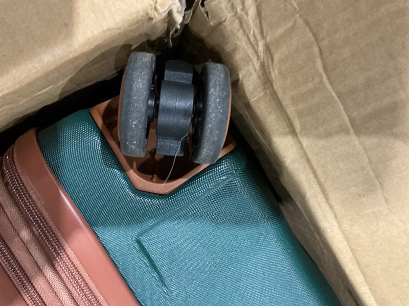 Condition photo showing Good Condition for incomplet)))5 piece luggage set expandable suitcase 22x14x9 airline approved carry on, abs hard case suitcases with spinner wheels, tsa lock, durable waterproof travel set