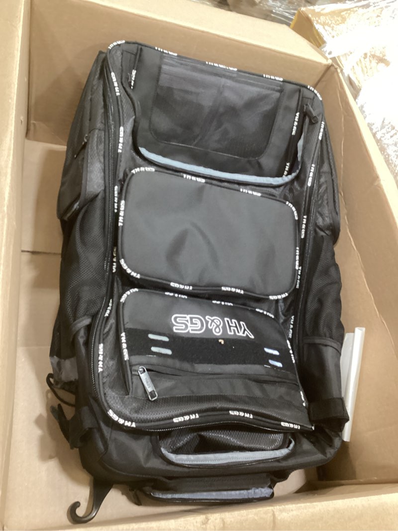Condition photo showing Good Condition for rolling baseball bag,wheeled softball bag with fence hook for tball bat & equipment,lightweight baseball bat with shoe compartment black