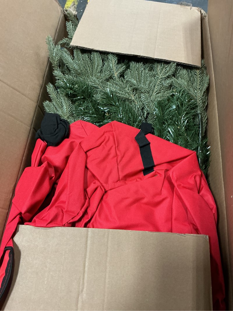 Condition photo showing As Is for 7' spruce artificial christmas tree: unlit