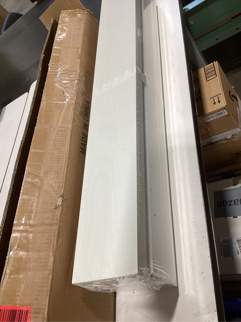Condition photo showing New/Like New for upsimples floating shelves for wall, 35.5 inch shelves for decor storage set of 6, wall mounted wood shelf for bedroom, living room, bathroom, kitchen, long picture ledge shelves, white white 35.5in