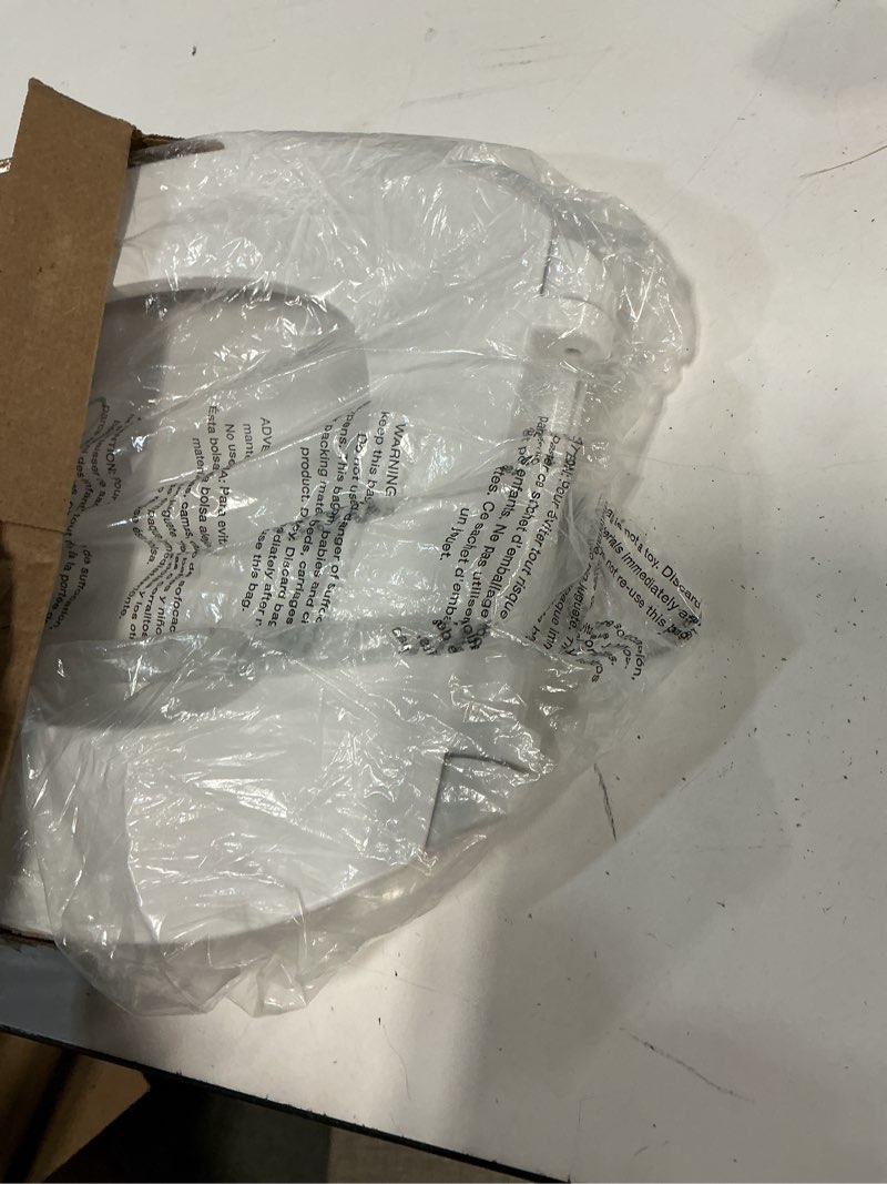 Condition photo showing As Is for centoco elongated toilet seat, closed front with cover, light duty commercial or residential, plastic hinge and seat, made in the usa, 800tm-001, white white elongated / closed front plastic hinge