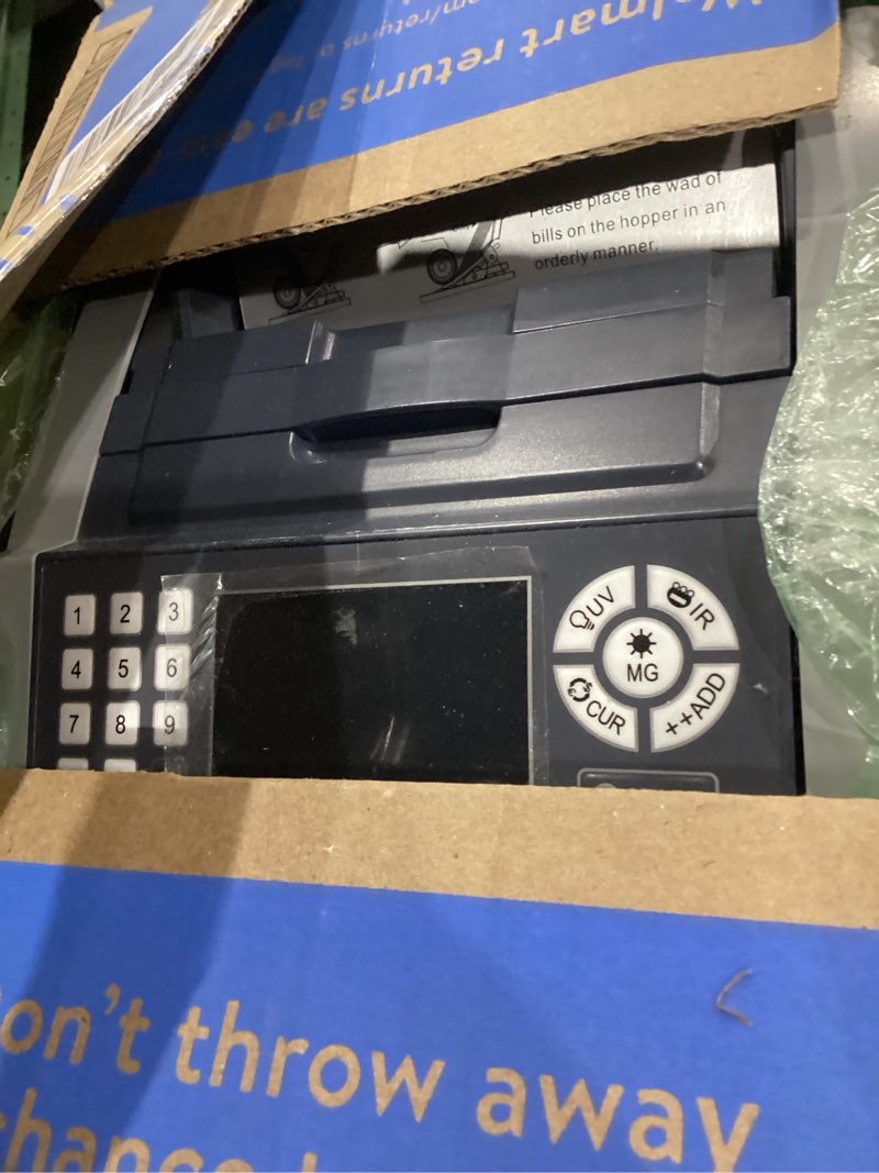 Condition photo showing As Is for Perco Bill Counter and Counterfeit Detector Machine – Money Counter Machine with UV/MG1/MG2/IR, Voice Alerts, Keypad, Add & Batch Modes, Volume Control, Multi-Currency (USD/EUR/INR), LCD Display