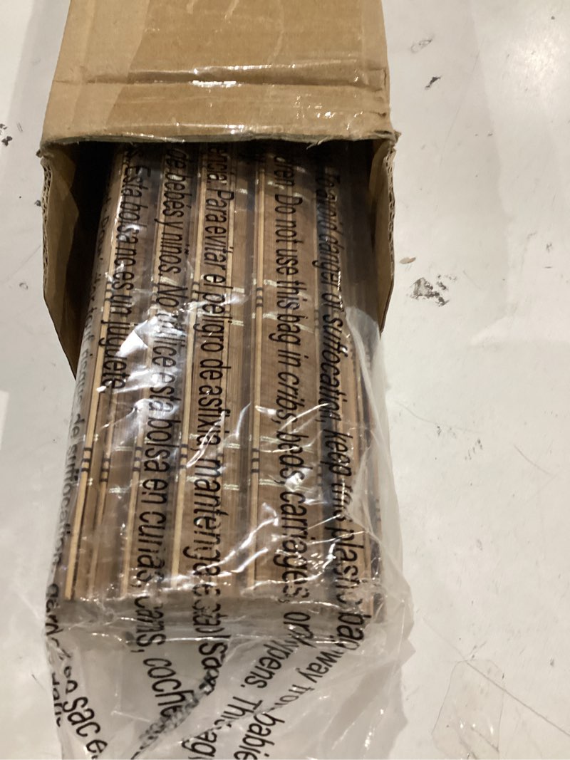 Condition photo showing New/Like New for lazblinds no tools no drill cordless bamboo roman shades, light filtering window treatment, roll up bamboo blinds for windows 28.5'' w x 48'' h, brown light filtering-brown206 28.5" w × 48" h