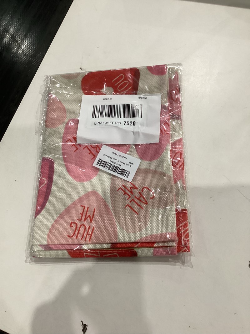 Condition photo showing New/Like New for Artoid Mode Pink Ture Love Heart Table Runner, Festival Anniversary Kitchen Dining Table Decoration for Home Party Decor 13x36 Inch 13" x 36", Table Runner Pink