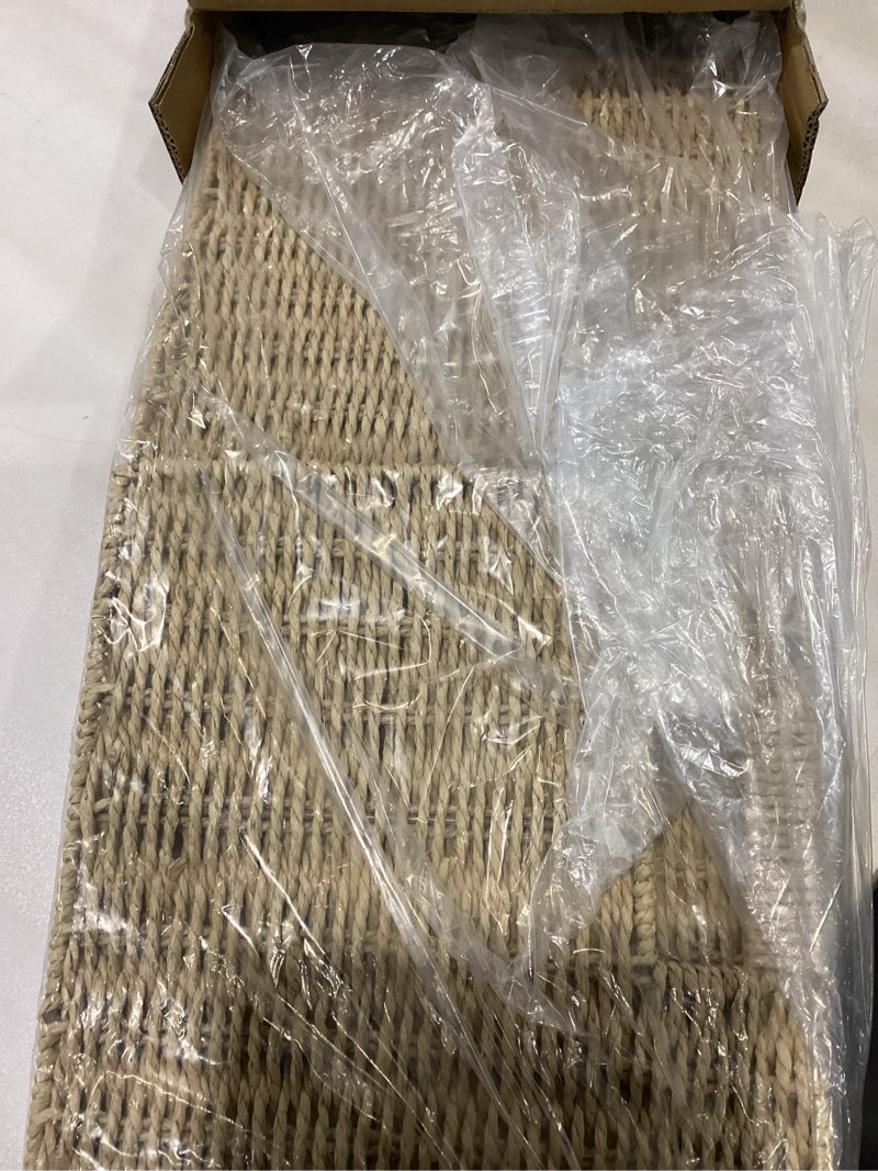 Condition photo showing New/Like New for Foldable Storage Baskets with Handles Paper Rope Storage Baskets Rectangle Collapsible Hand Woven Storage Cubes Bins for Organizing Shelves Living Room Bedroom Pantry (3, 11'' x 11'' x 11'') 11'' x 11'' x 11'', set of 3 Natural