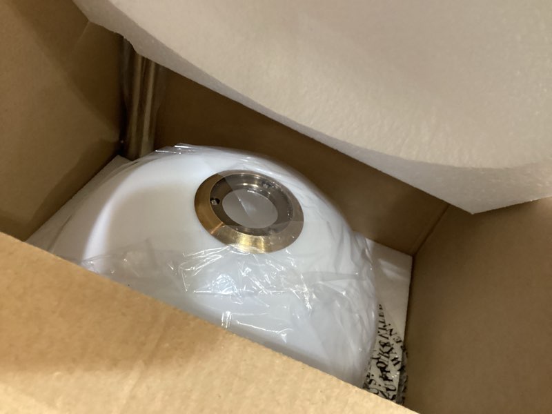 Condition photo showing Good Condition for 6" globe pendant light gold mid century pendant light globe pendant lights kitchen island brushed brass finished with milk glass lampshade adjustable ceiling light fixtures for kitchen opal & brass 6 inch