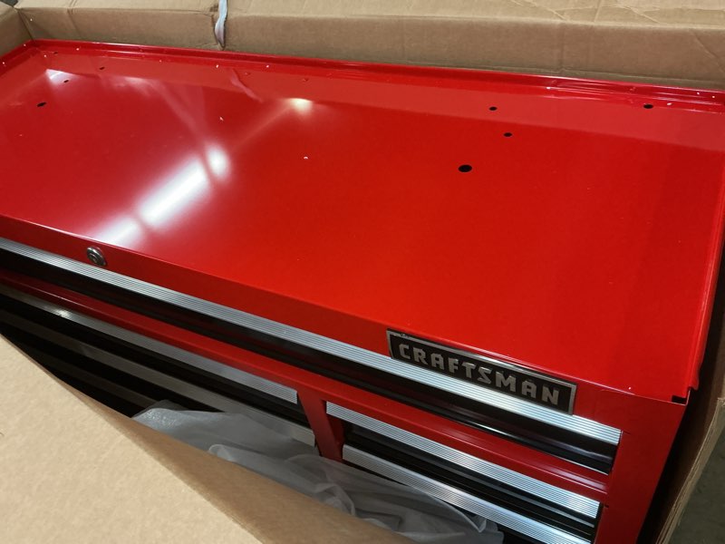 Condition photo showing Good Condition for craftsman 2000 series 51.2-in l x 37.5-in h 8-drawers rolling red wood work bench