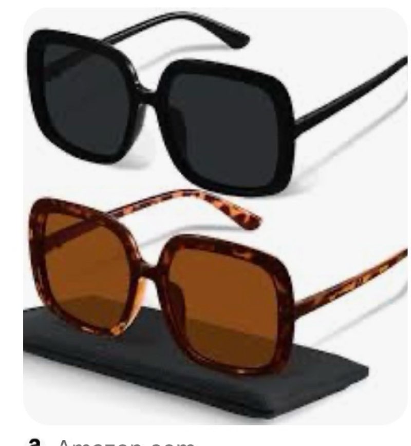 miyya set of 2 oversized square sunglasses black and brown (similar to stock photo)