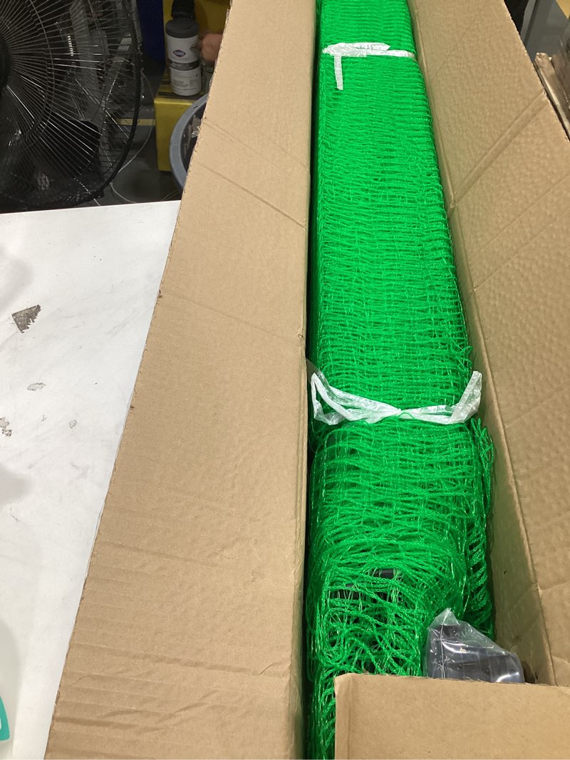 Condition photo showing Good Condition for temporary fence with posts, 4'x50' plastic fencing garden fence animals barrier with fiberglass stake windbreak rope, portable snow fences, fencing for dogs outdoors backyard (green) green 4x50 ft