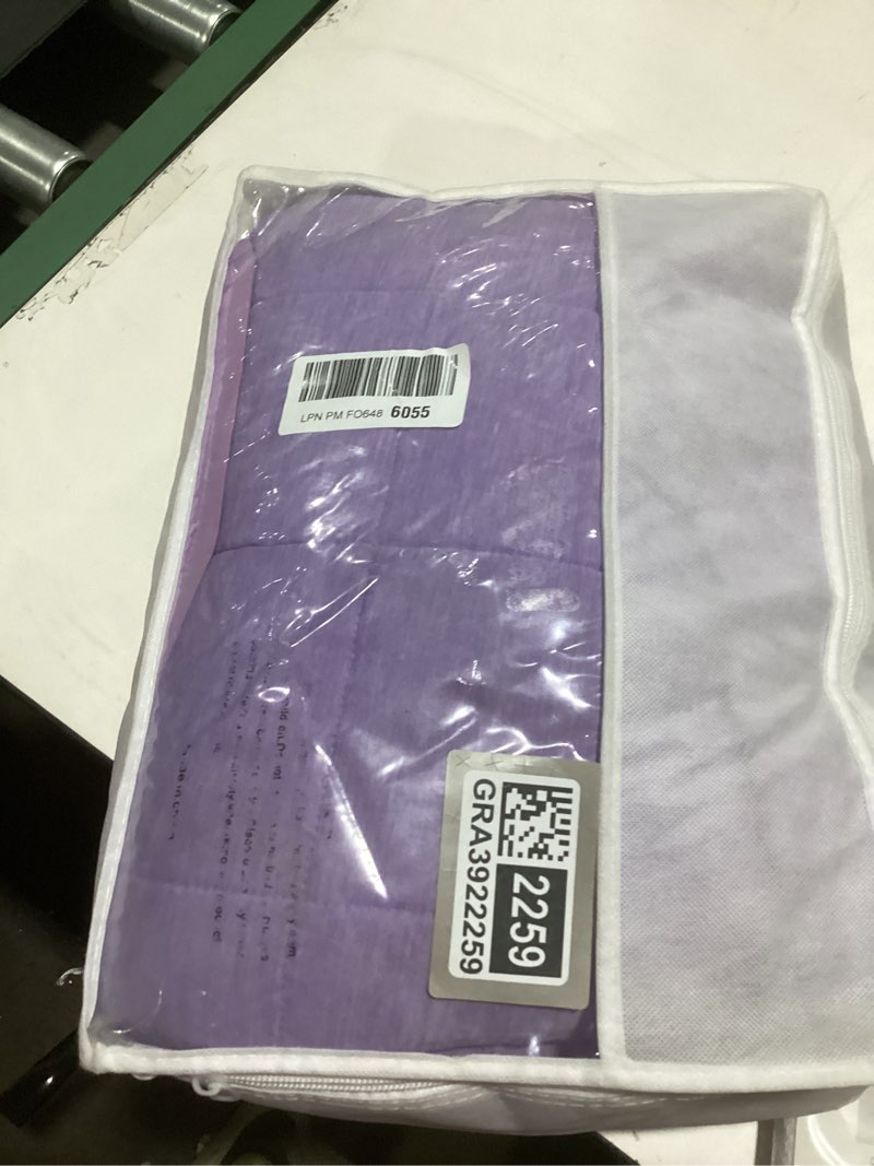 Condition photo showing Good Condition for satwip weighted blanket queen size 15 lbs, cooling weighted blanket for hot sleepers, cool moire jersey with soft breathable sanded, 60 x 80 inches 15 pounds, purple 60" x 80" 15 lbs elegant purple
