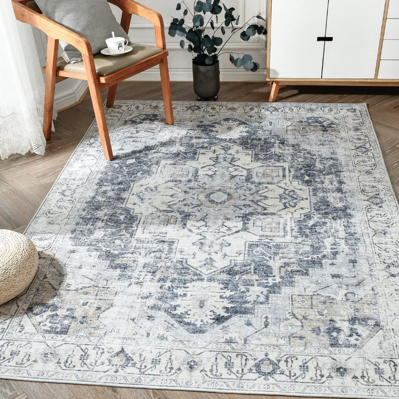 jinchan area rug 6x9 washable living room rug vintage soft indoor large floor cover retro distressed