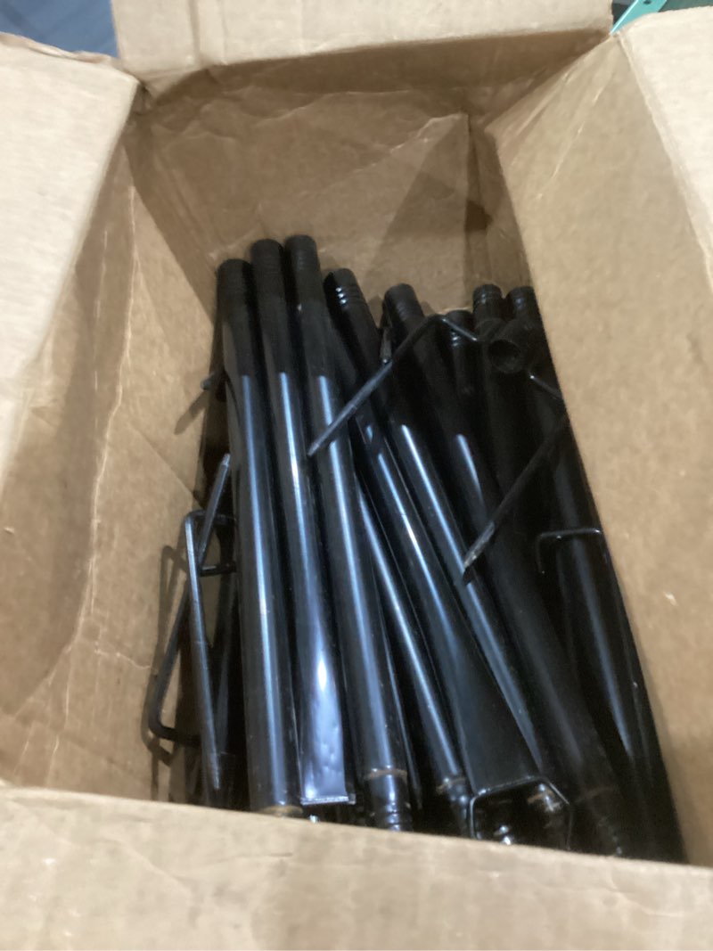 Condition photo showing As Is for 10Ft String Light Poles 4 Pack,Light Poles for Outside Lights,Outdoor with Fence Brackets Hanging Lights,Metal Stand Deck Patio Backyard 4 Pack 10Ft String Light Poles