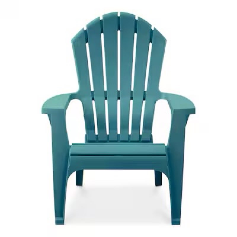 adams manufacturing realcomfort stackable teal resin frame stationary adirondack chair