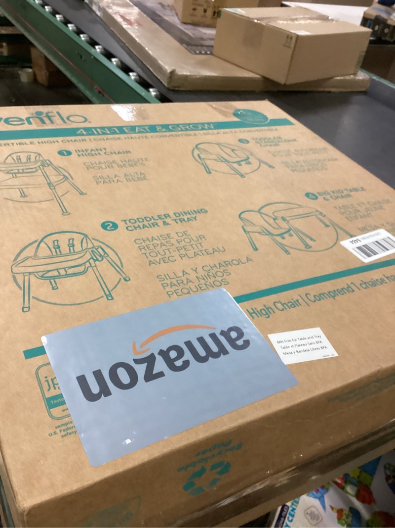 Condition photo showing New/Like New for Evenflo 4-in-1 Eat & Grow Convertible High Chair,Polyester Pop Star Gray Chair