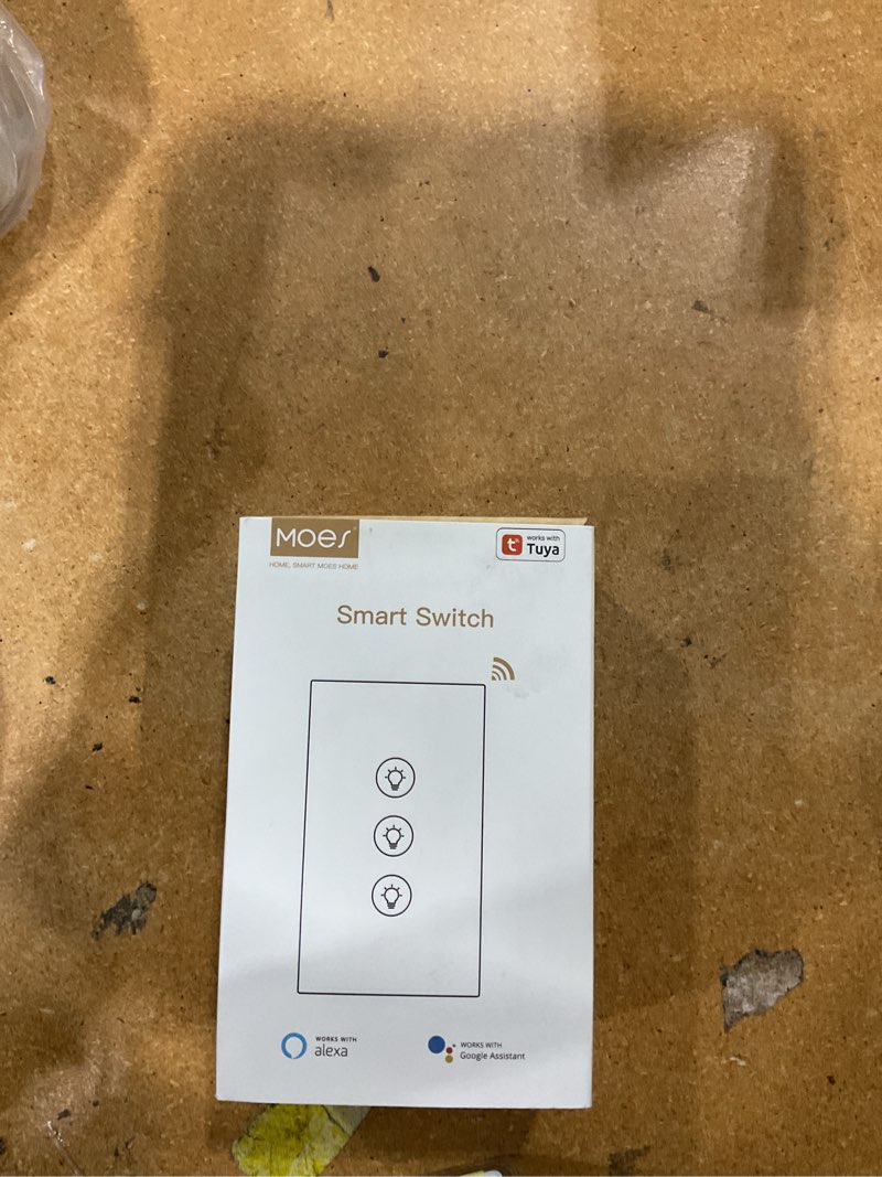 Condition photo showing New/Like New for moes dual dimmer switch, double dimmer switch for led lights, full range dimming, wifi smart light switch neutral wire required, single pole, 300w inc, 75w led/cfl, smart life/tuya app remote control