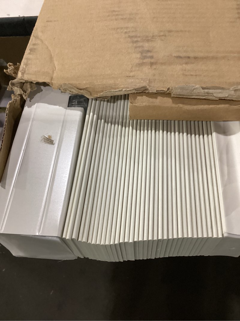 Condition photo showing As Is for lotus & windoware cordless, 2 inch faux wood blind, 42" wide x 60" long, window blinds, blinds & shades, blinds for indoor windows, smooth, bright white - 42" x 60",bright white 42"w x 60"h bright white