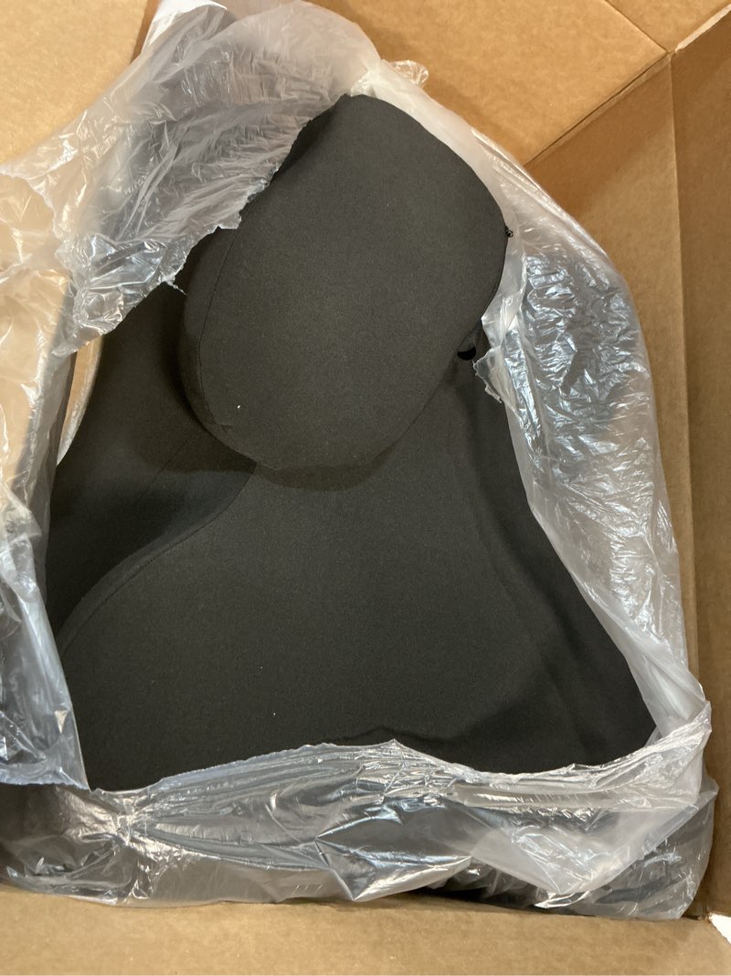 Condition photo showing As Is for memory foam ergonomic wedge pillow – perfect for sleeping and reading in bed, helps relieve back pain and acid reflux, ideal for massage, comes with a removable pillowcase (black)