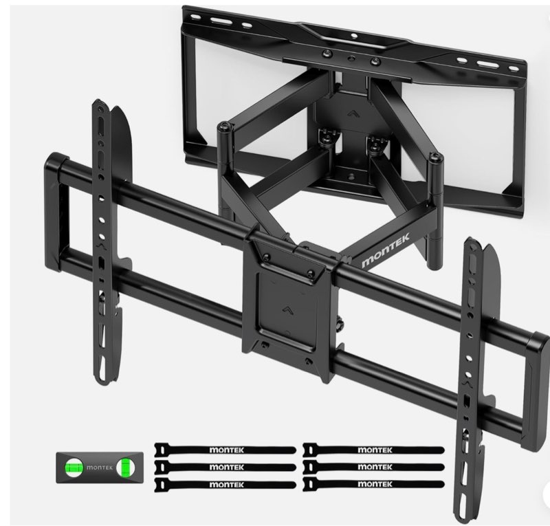 montek heavy duty tv wall mount for 37-90 inch up to 165lbs, 4x load black