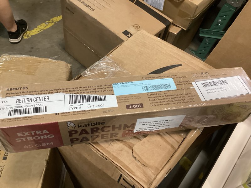 Condition photo showing New/Like New for katbite unbleached parchment paper roll for baking, 15 in x 210 ft, 260 sq.ft,brown