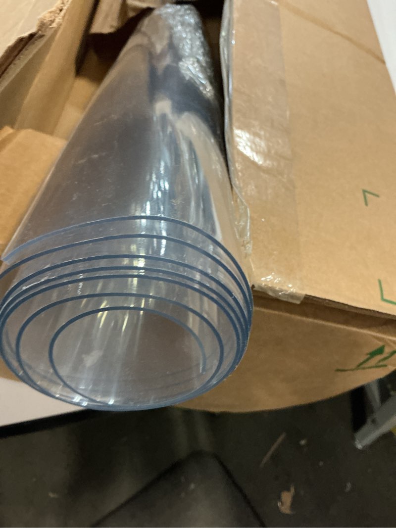 Condition photo showing Good Condition for LovePads Clear Desk Mat 24 x 54 Inch, 1.5mm Thick Clear Table Protector, Waterproof Plastic Table Cover Protector, PVC Desk Protector Mat, Vinyl Desk Cover for Desktop, Coffee & Dining Table 24" x 55" (Rectangular) Clear 1.5mm