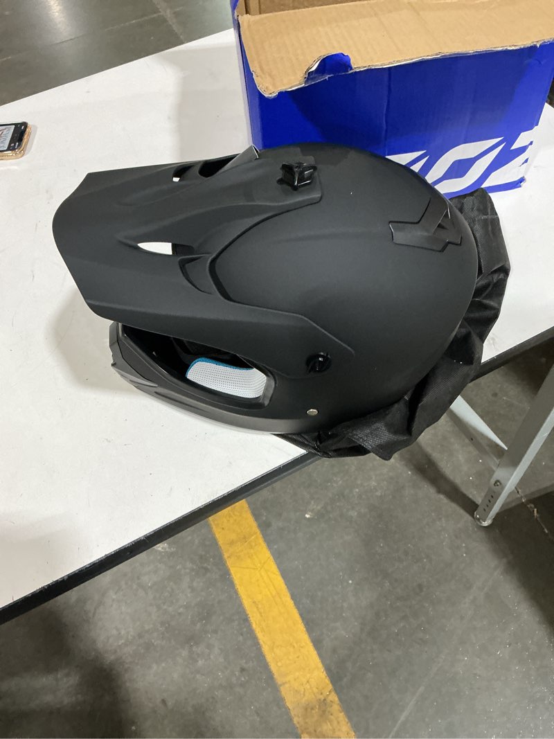 Condition photo showing New/Like New for youth kids dirt bike helmet dot approved, full face motocross set | 4-in-1 set includes goggles gloves storage bag, ultra-light design, adjustable visor and washable liner for atv utv black medium