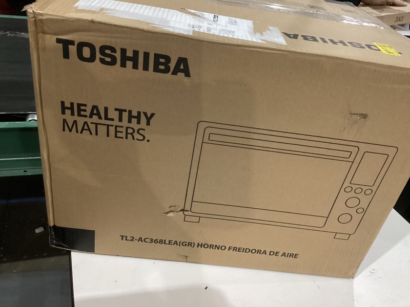 Condition photo showing New/Like New for TOSHIBA ChefFry Air Fryer Toaster Oven Combo, 12-in-1 Convection Countertop Oven, 34QT / 32L Large Capacity, 1750W, Master Pizza Modes Design with Exclusive Dual-Temp Tech