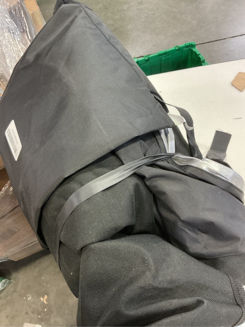 Condition photo showing As Is for full enclosed motorcycle cover with reflective strips,waterproof outdoor motorcycle cover,outdoor/indoor motorcycle storage cover fits heavy duty scooter/moped/dirtbike motorcycles.104"w x 43"d x 59"h black 104"w x 43"d x 59"h