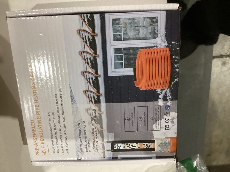 Condition photo showing New/Like New for fanovo heat tape for water pipes, 6ft pipe heat tape with thermostat, self regulating heat tape cable, freeze protection heating cable wrap for water pipes, used for metal plastic pipes and roof rv 6ft with thermostat