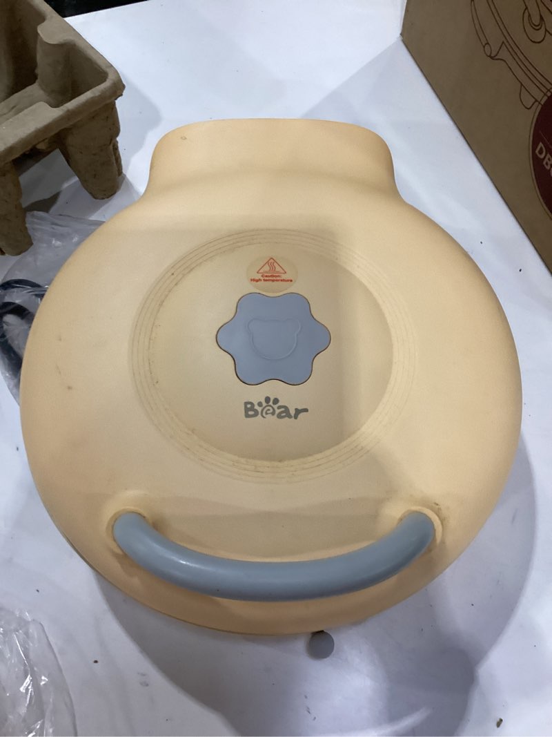 Condition photo showing As Is for Bear 11.8'' 1500W Electric Smokeless Indoor Grill with Adjustable Temp, Quesadilla Maker Nonstick Pan for Breakfast, Lunch, Dinner