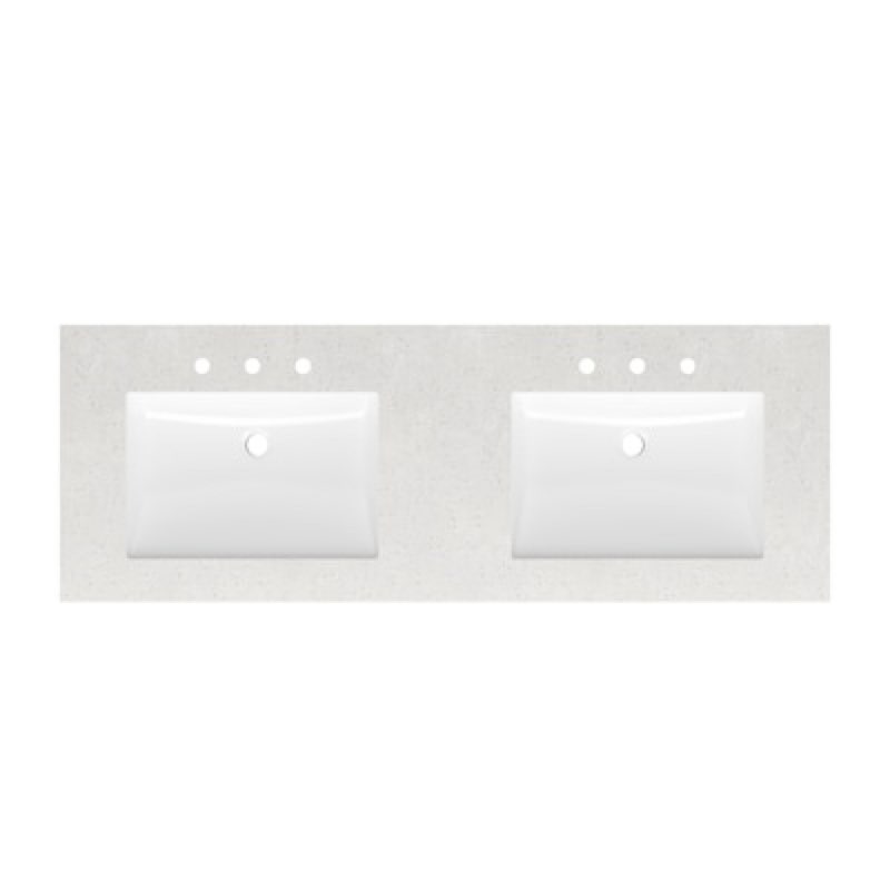Style Selections Premium Cultured Marble Vanity Tops 61-in x 22-in Winter Sky Cultured Marble