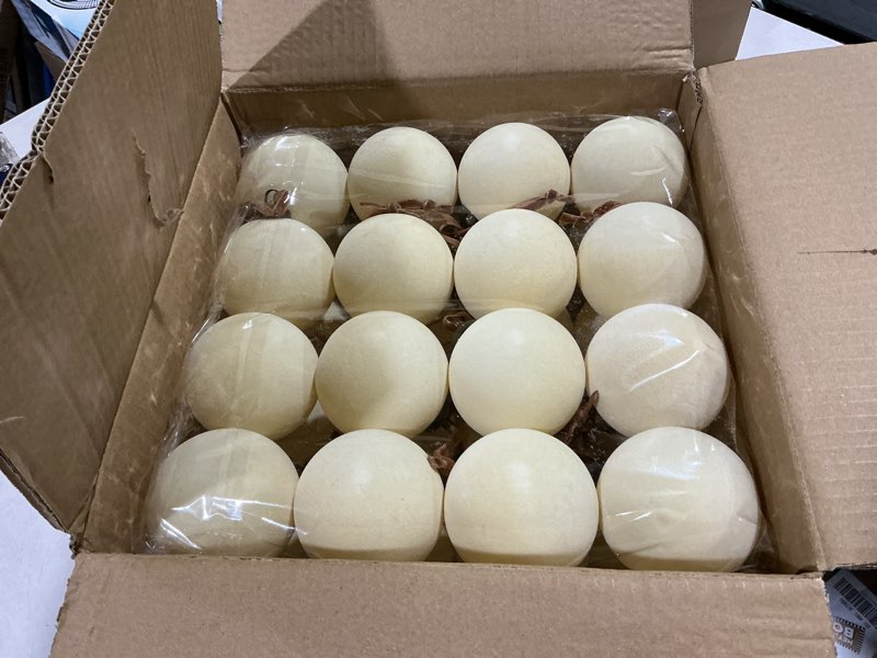 Condition photo showing New/Like New for 32 Pcs Velvet Christmas Tree Ornaments Balls with Velvet Ribbon Christmas Tree Hanging Decorations Neutral Flocked Balls Bulk for Xmas Home Indoor (White)