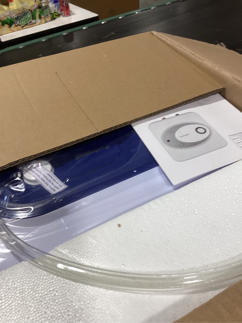 Condition photo showing New/Like New for electric tank water heater, 8-gallon under sink instant hot water tank?equipped with digital temperature display for rv, camper, kitchen, food truck?wall or floor mounted, blue 8 gallon blue