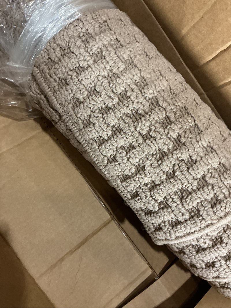 Condition photo showing Good Condition for dexi front entryway door mat non slip 48x72, large double entry way mats inside entrance low profile, welcome doormat dirt trapper for garage house floor home porter hall backdoor area, light taupe 4' x 6' (rectangular) light taupe