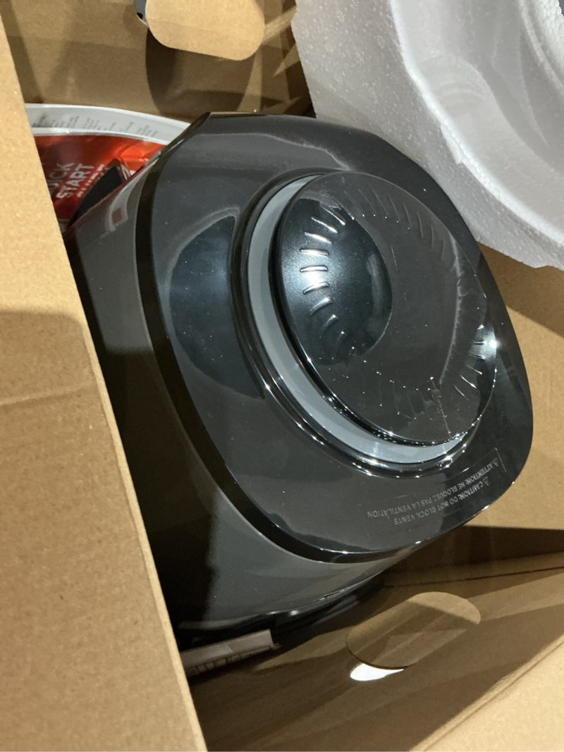 Condition photo showing Good Condition for ninja air fryer | 4 qt capacity | 4-in-1 roast, crisp, roast, reheats, & dehydrates | dishwasher safe parts | 105°f-400°f | includes 20 easy & healthy recipes | 1550 watt | grey | af101