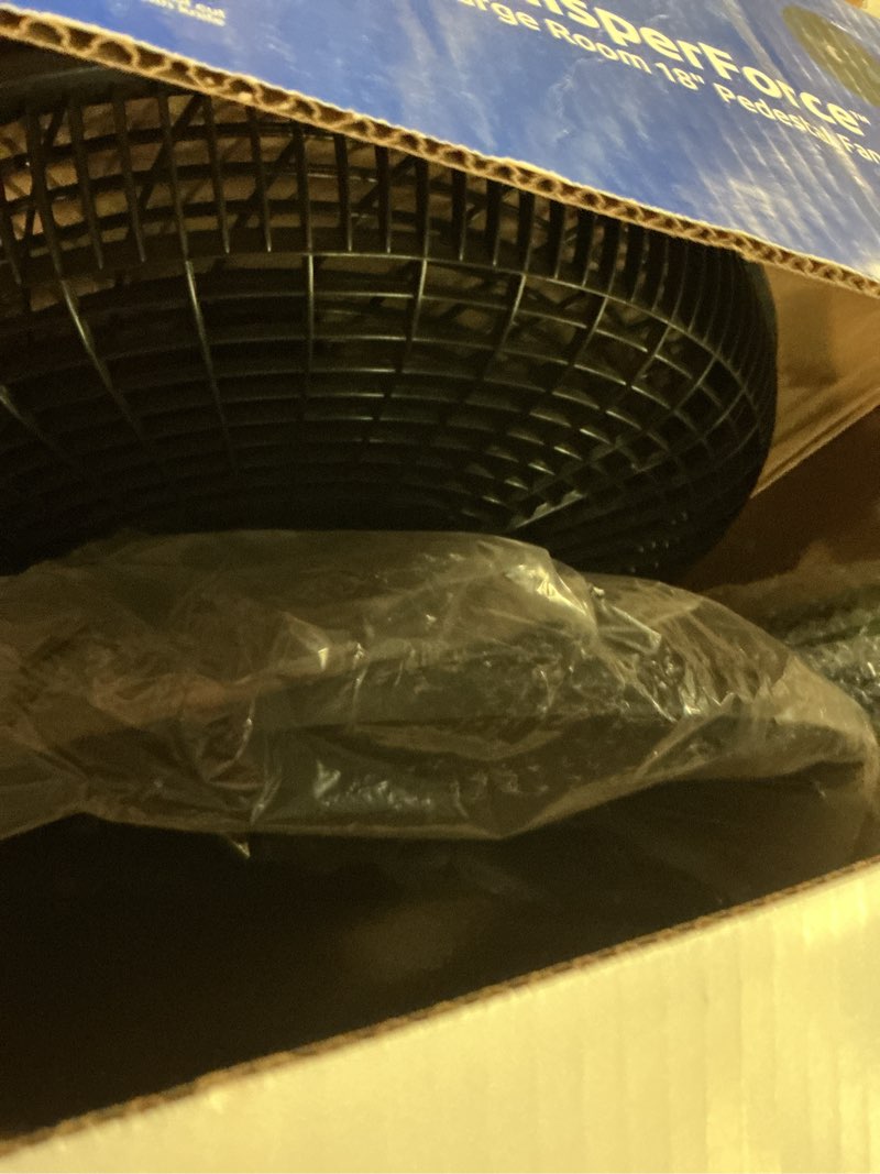 Condition photo showing Good Condition for lasko whisperforce 18" 12 speed oscillating remote control dc motor pedestal fan, black, s18708
