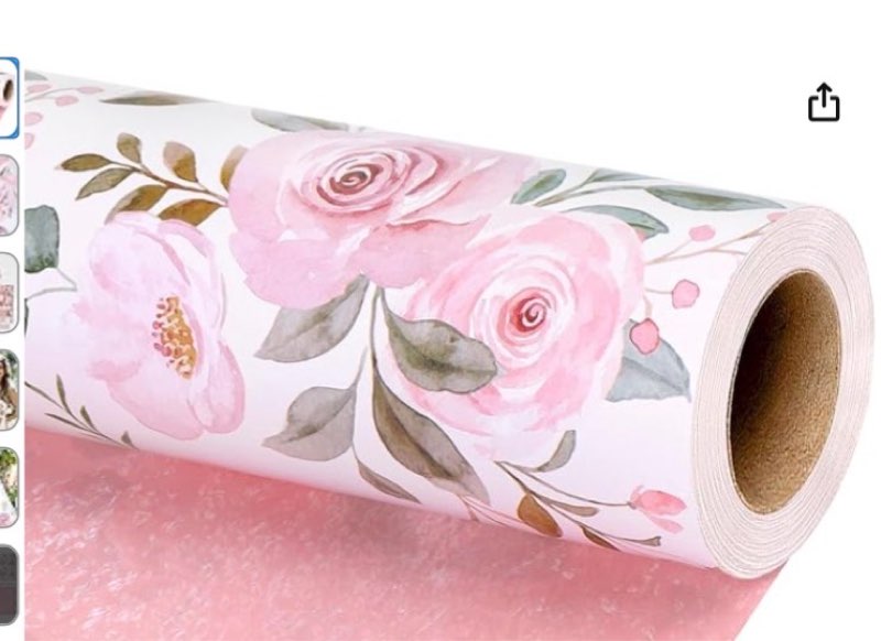 LaRibbons Reversible Blue Floral Wrapping Paper Roll, 17 Inch x 33 Feet (46.7 Sq. Ft), Blue White Peony Design Chinoiserie Gift Wrap for Wedding, Bridal Shower & Birthday Blue and White Floral 17 Inch X 33 Feet