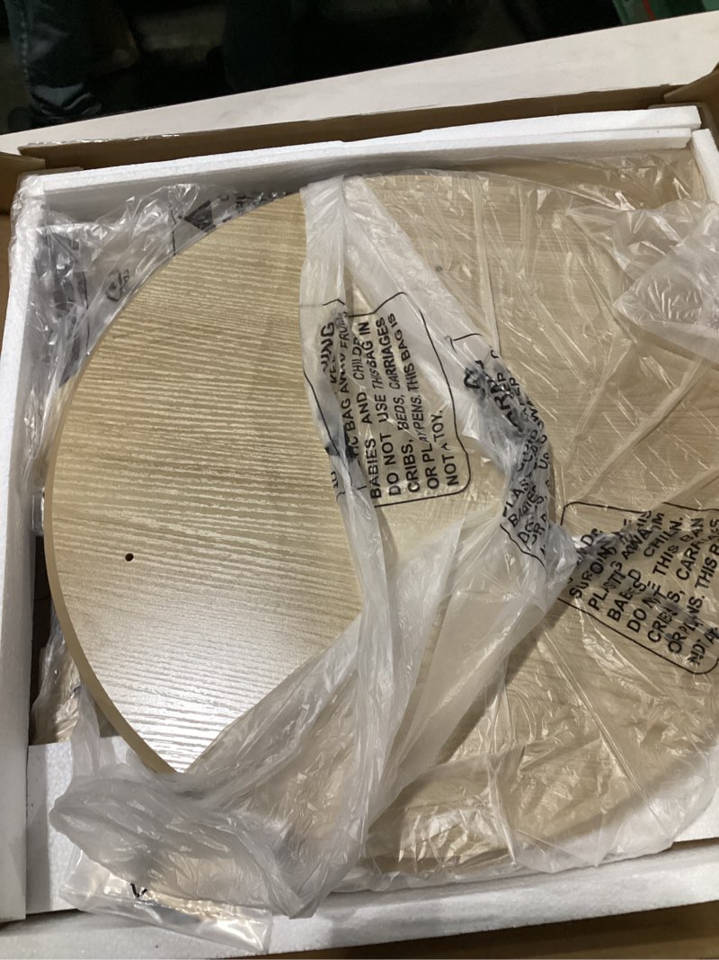 Condition photo showing Good Condition for Round and Nature Side Table?Small Coffee Table with Sleek Geometric Design, Easy Assembly Accent Table for Living Room