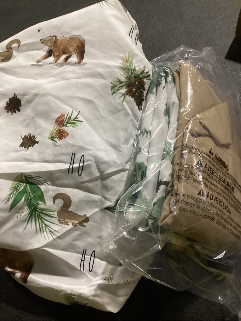 Condition photo showing New/Like New for david's kids 3 pack fitted crib sheets, ultra soft breathable comfortable baby sheet set for boys girls neutral, 28x52 inch fits standard crib and toddler mattresses, woodland animals